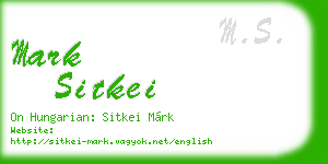 mark sitkei business card