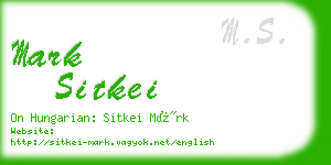 mark sitkei business card